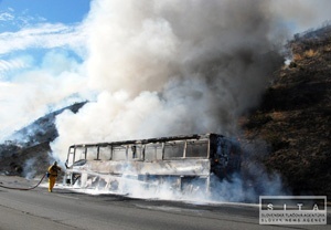 V Srbsku zhorel český autobus do tla