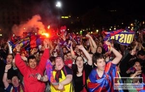 V Barcelone oslavy zisku titulu sprevdzali nsilnosti