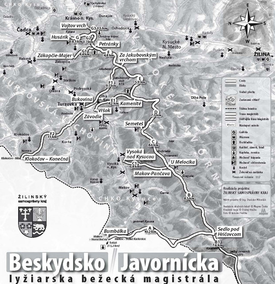 Beskydsko-Javorncka lyiarska beeck magistrla + mapa