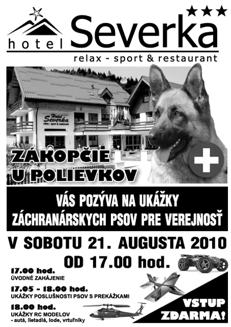 Pozvnka na ukky zchranrskych psov pre verejnos na Zkop