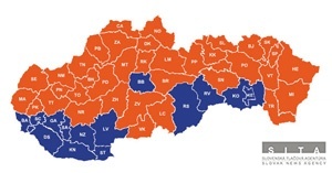 V 1. kole voľby prezidenta hlasovali v 10 obciach tak ako v SR