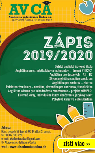Akad�mia vzdel�vania - anglick� jazykov� �kola - Z�pis 2019